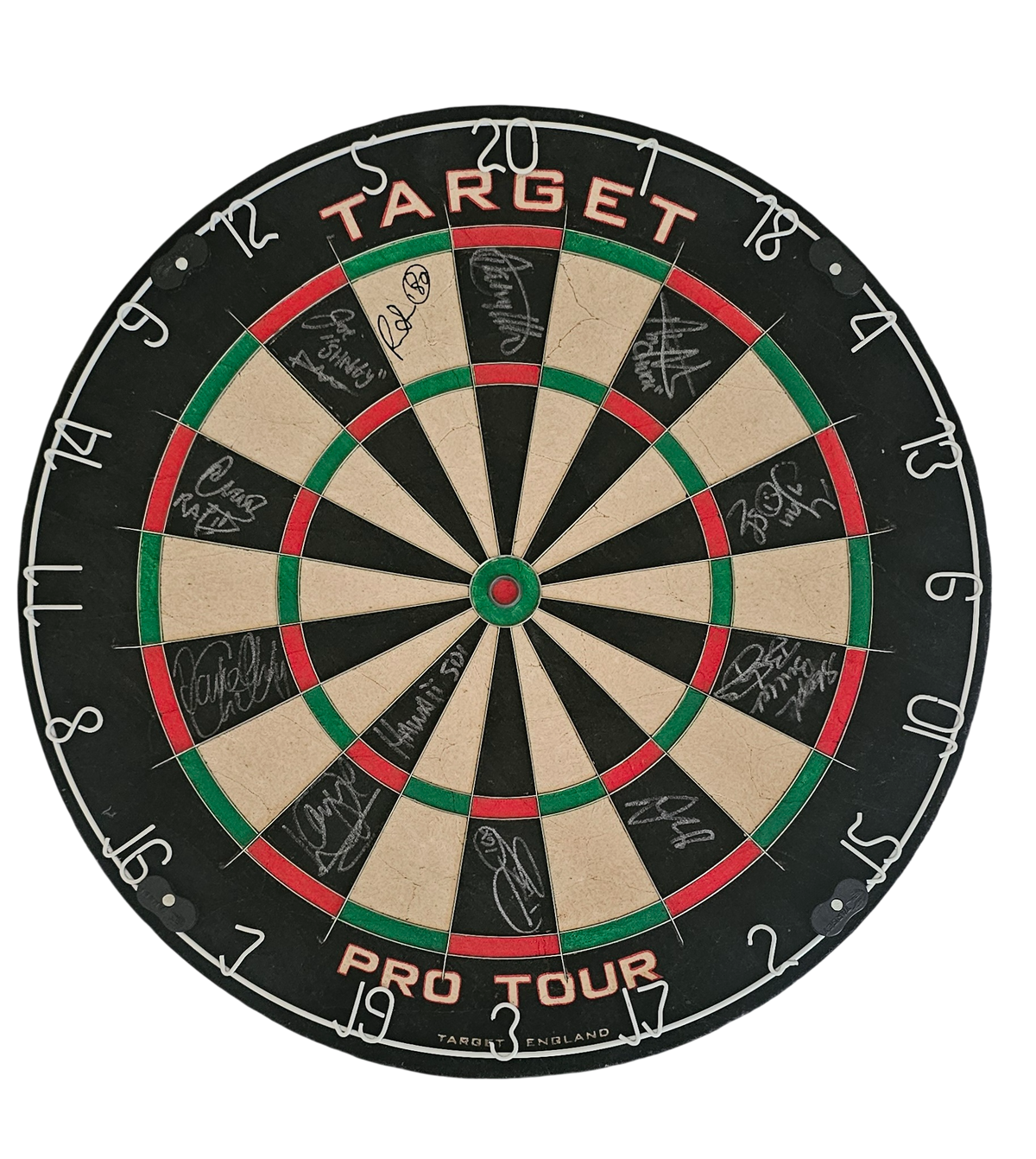 Multi Signed Dartboard: inc Taylor, Lewis, Bunting