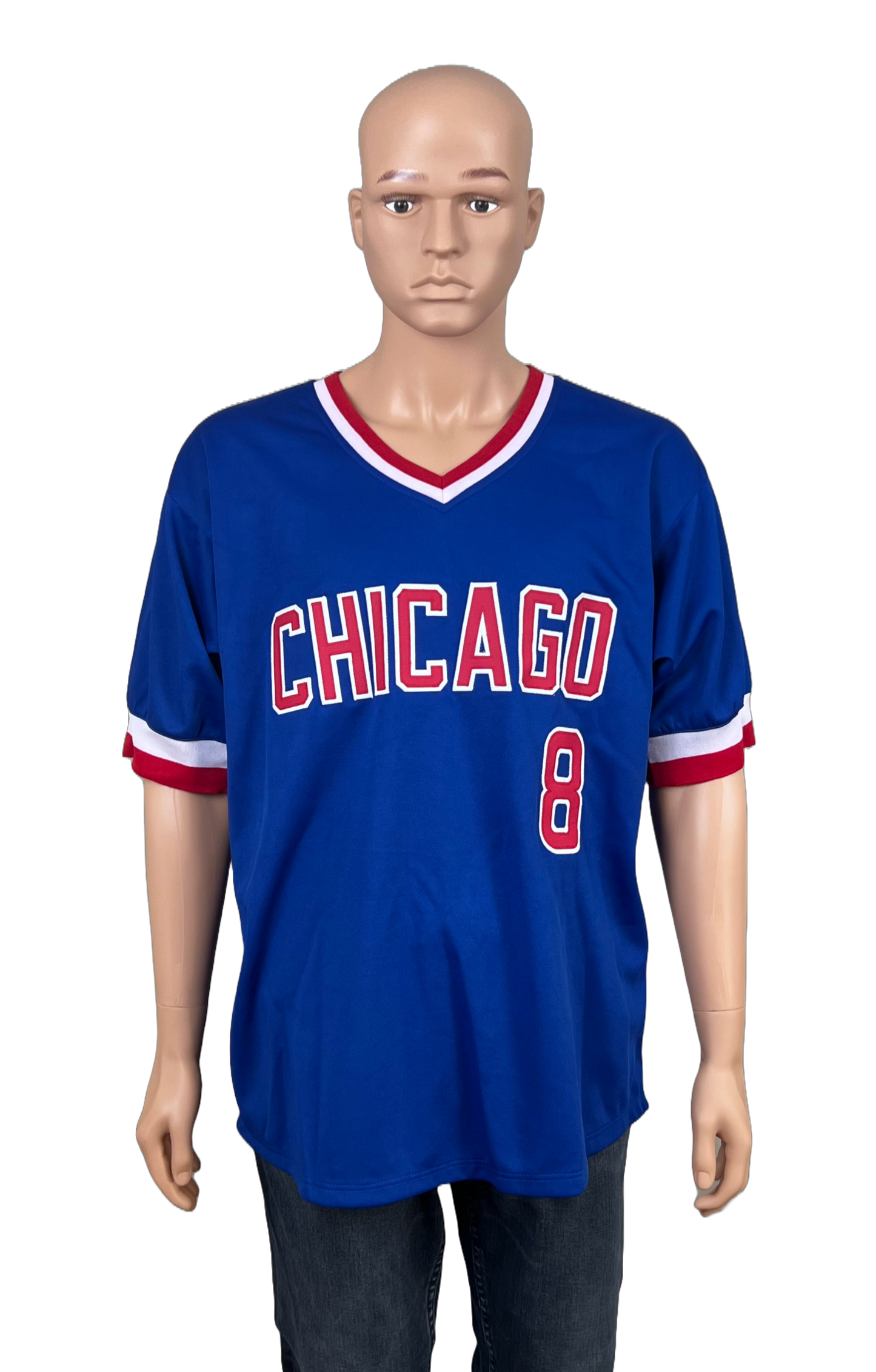 Full view of Andre Dawson signed custom baseball shirt