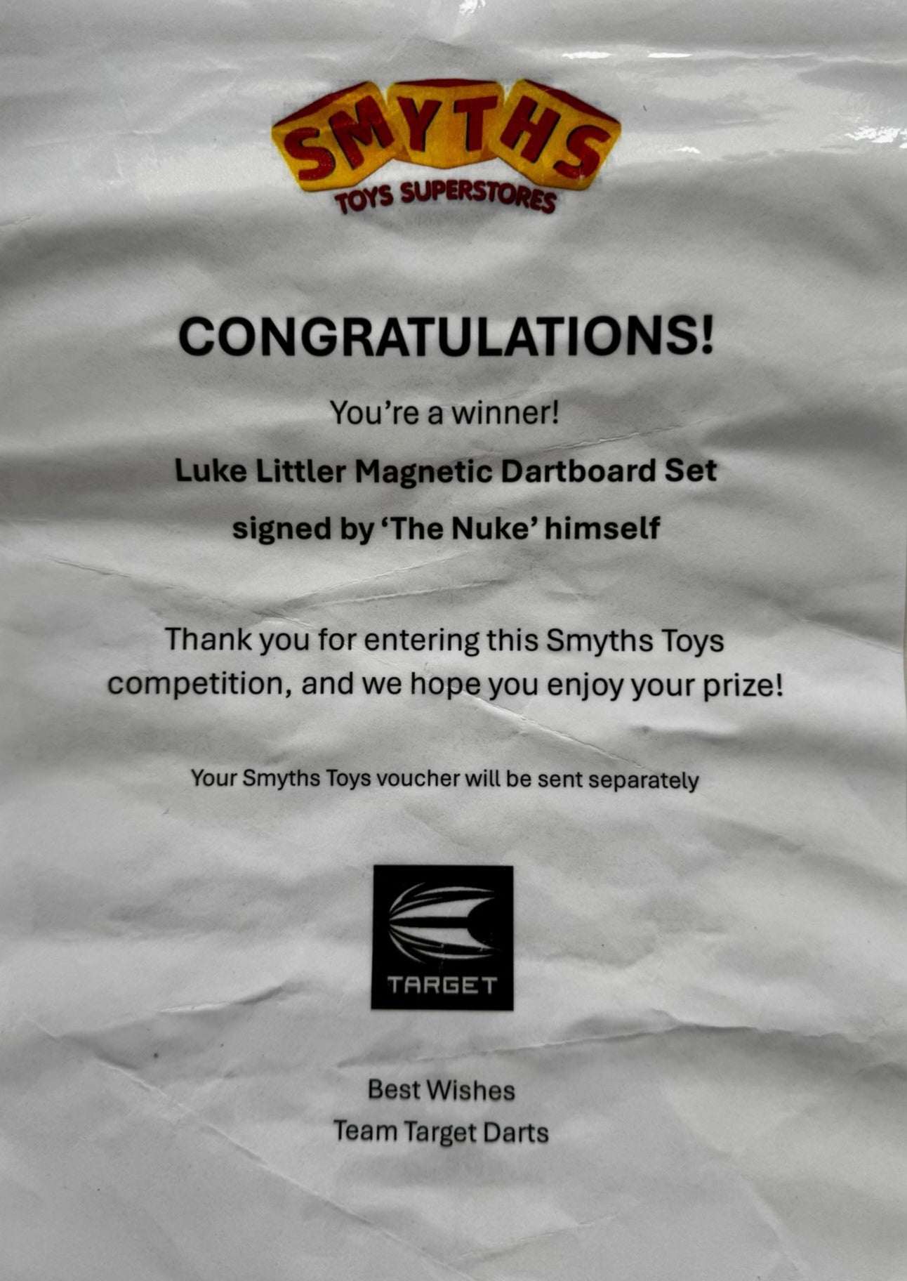 Luke Littler: Signed Magnetic Dartboard