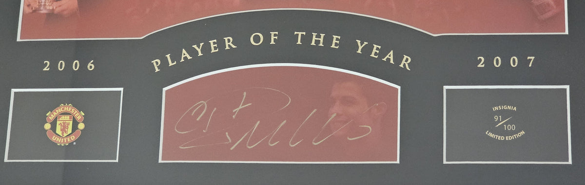Cristiano Ronaldo Signed Limited Edition 91/100 Manchester United 2006/07 Player of the Year Deluxe Tribute – Official MUFC COA