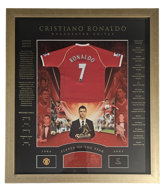 Cristiano Ronaldo signed Manchester United 2006 2007 limited edition framed tribute