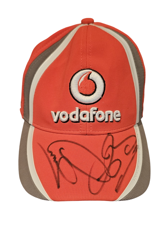 Lewis Hamilton & Jenson Button Signed Vodafone McLaren Mercedes F1 Cap – ACG Authenticated with LOA
