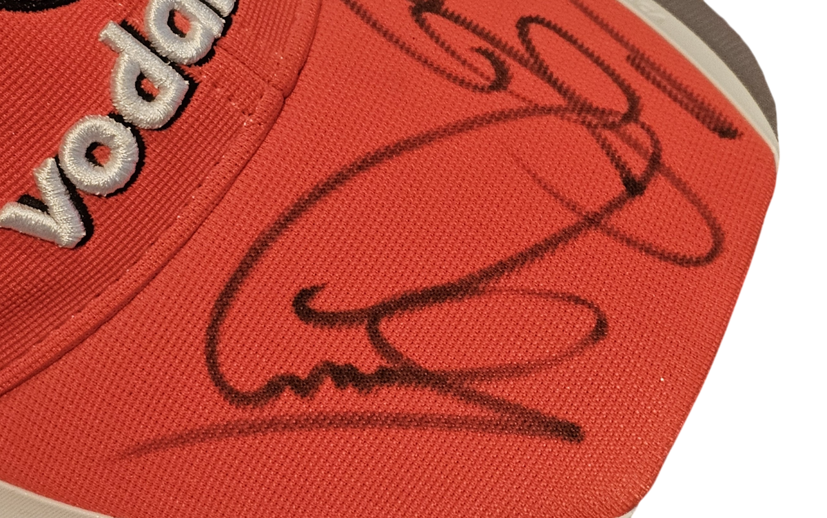 Lewis Hamilton & Jenson Button Signed Vodafone McLaren Mercedes F1 Cap – ACG Authenticated with LOA