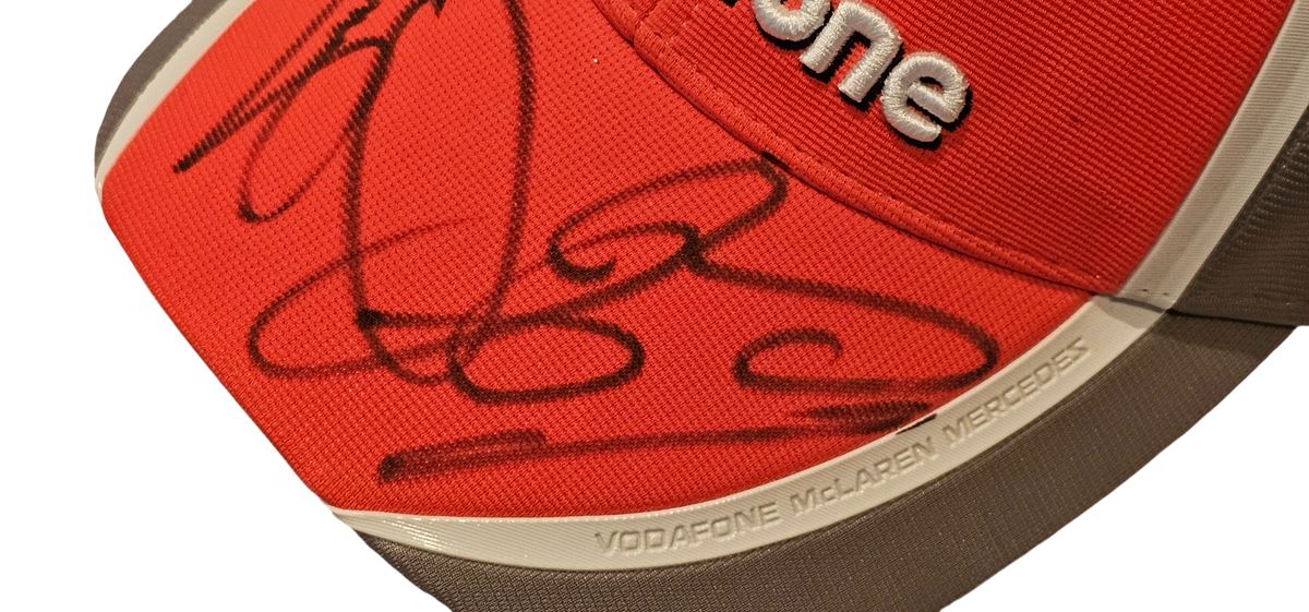 Lewis Hamilton & Jenson Button Signed Vodafone McLaren Mercedes F1 Cap – ACG Authenticated with LOA