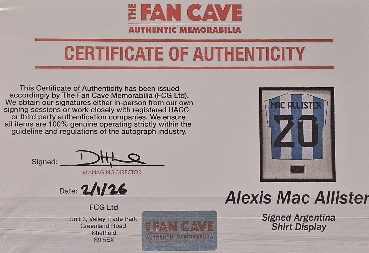 Alexis Mac Allister Signed and Framed Jersey