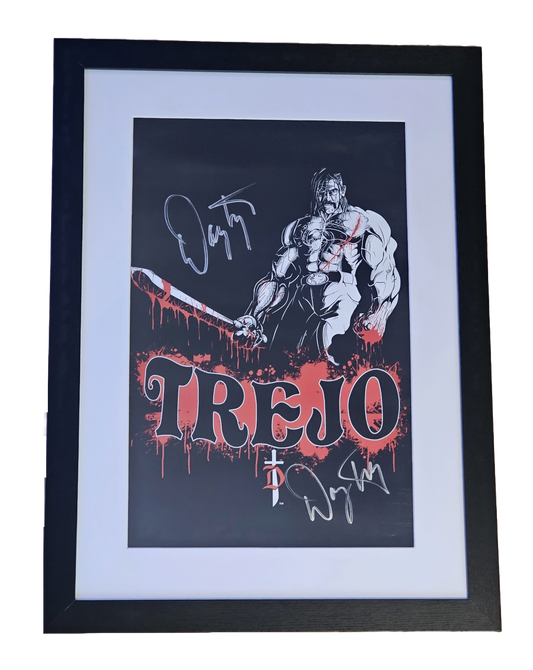 Danny Trejo (Signed and Framed Mini Poster: Signed twice)